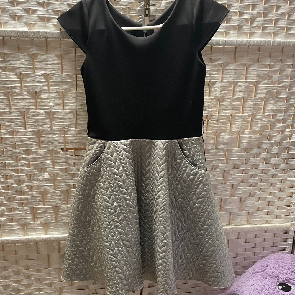 Zoe Ltd Elegant Black and Silver Kids Dress